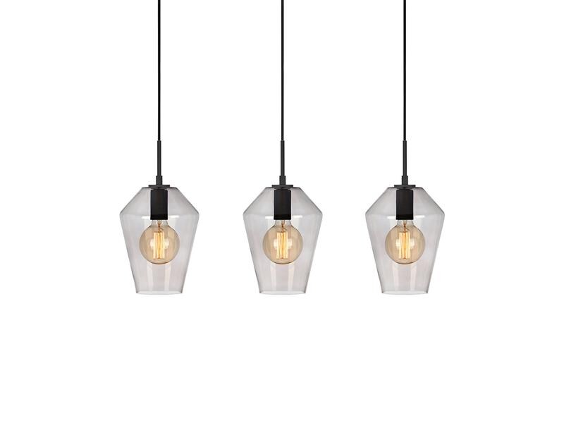 Markslöjd Lampe suspendue Rétro, 3 x E27, max. 60W, noir/smoke