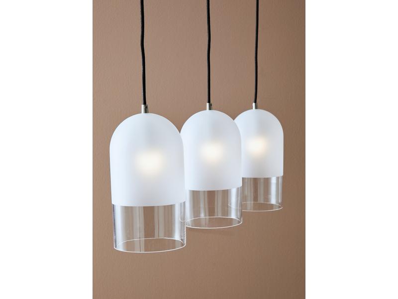 Markslöjd Lampe suspendue Cope, 3 x E14, givré/noir