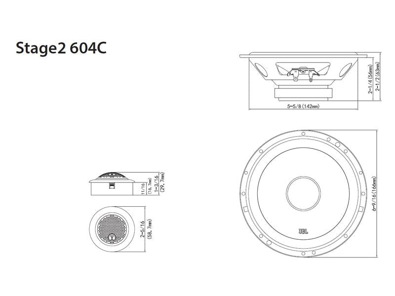 JBL Car Haut-parleurs à 2 voies Stage2 604C