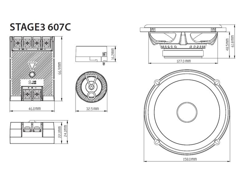 JBL Car 2-Weg Lautsprecher Stage3 607C