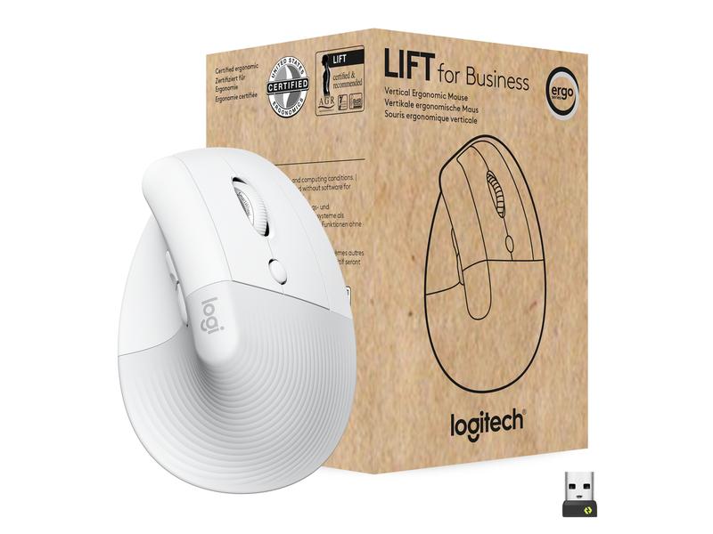 Logitech Souris ergonomique Lift for Business Off-white