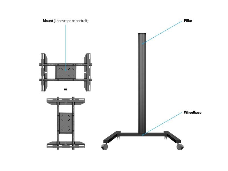 Multibrackets Trolley TV Display Stand 180 Single jusqu'à max. 50 kg