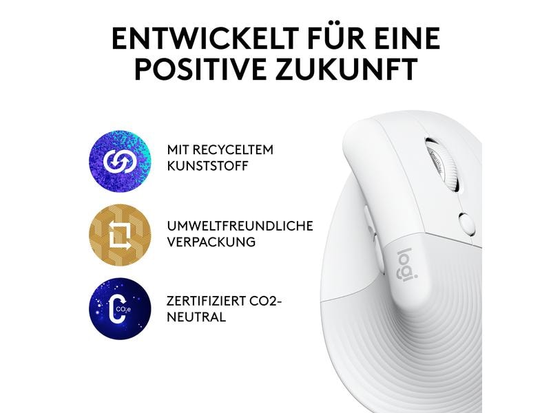 Logitech Ergonomische Maus Lift Off-white