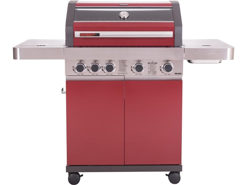 Masport Barbecue au gaz MB 4000, 4 brûleurs, rouge