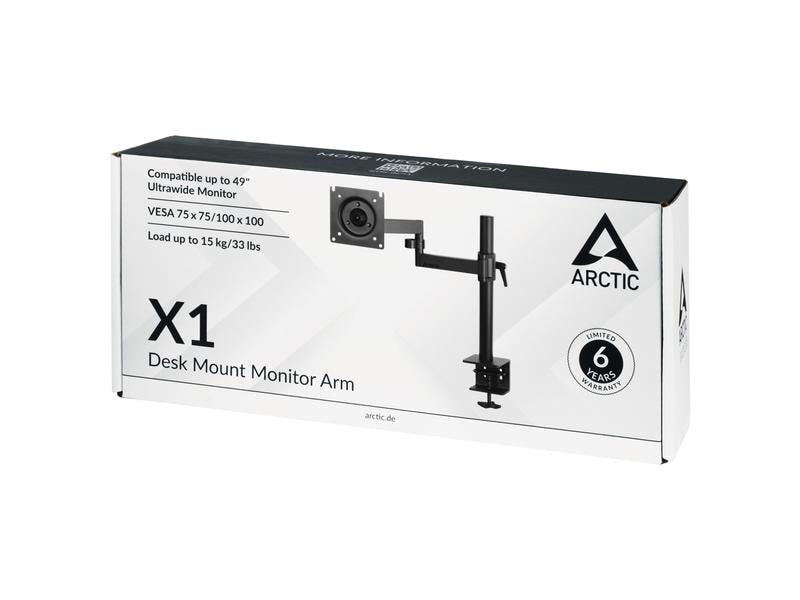 Arctic Cooling Supports de table X1 jusqu’à 10 kg – Noir mat
