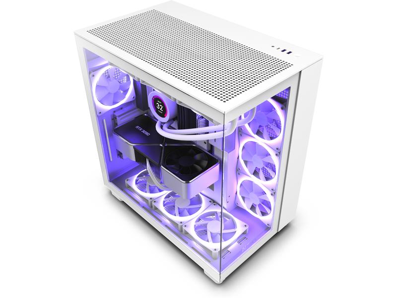 NZXT Boîtier d’ordinateur H9 Flow Blanc mat