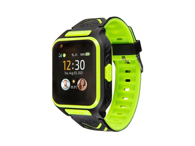 MyKi Smartwatch Montre GPS pour enfants MyKi 4 Noir/vert avec carte SIM