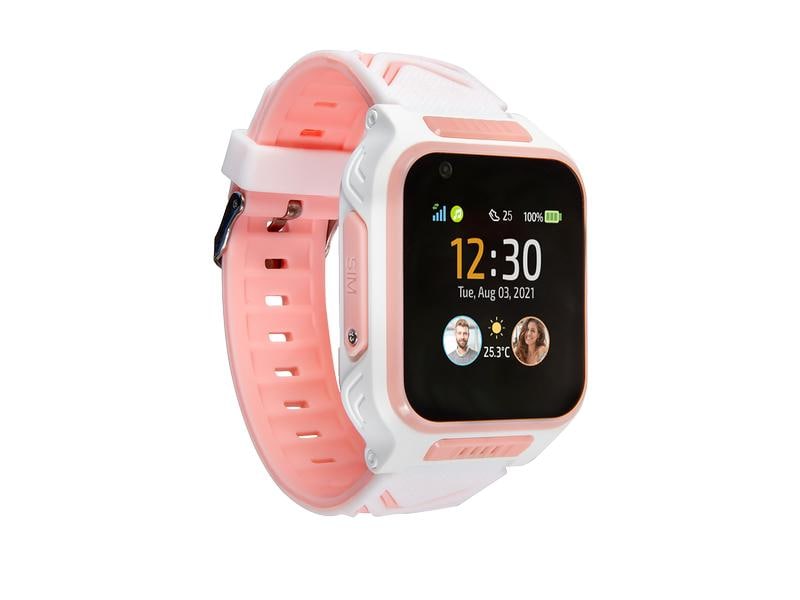 MyKi Smartwatch Montre GPS pour enfants MyKi 4 Blanc/rose avec carte SIM