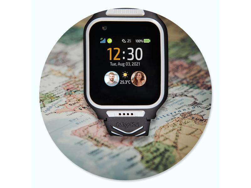 MyKi Smartwatch Montre GPS pour enfants MyKi 4 Noir/gris avec carte SIM