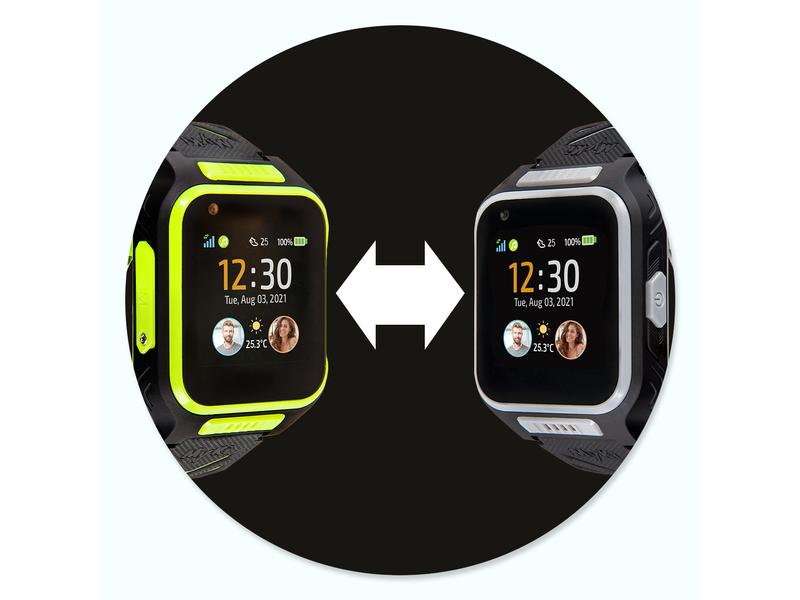 MyKi Smartwatch Montre GPS pour enfants MyKi 4 Noir/vert avec carte SIM