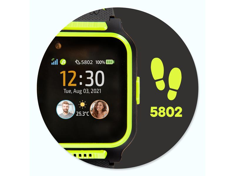 MyKi Smartwatch Montre GPS pour enfants MyKi 4 Noir/gris avec carte SIM