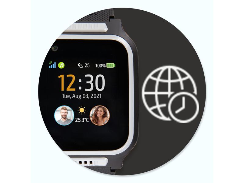 MyKi Smartwatch Montre GPS pour enfants MyKi 4 Noir/vert avec carte SIM