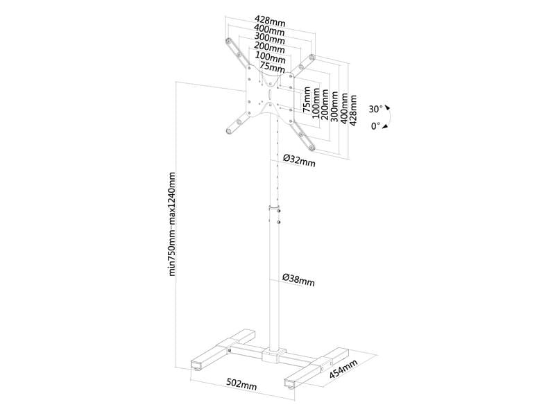 NEOMOUNTS TV-Trolley NS-FS100BLACK bis 20 kg – Schwarz