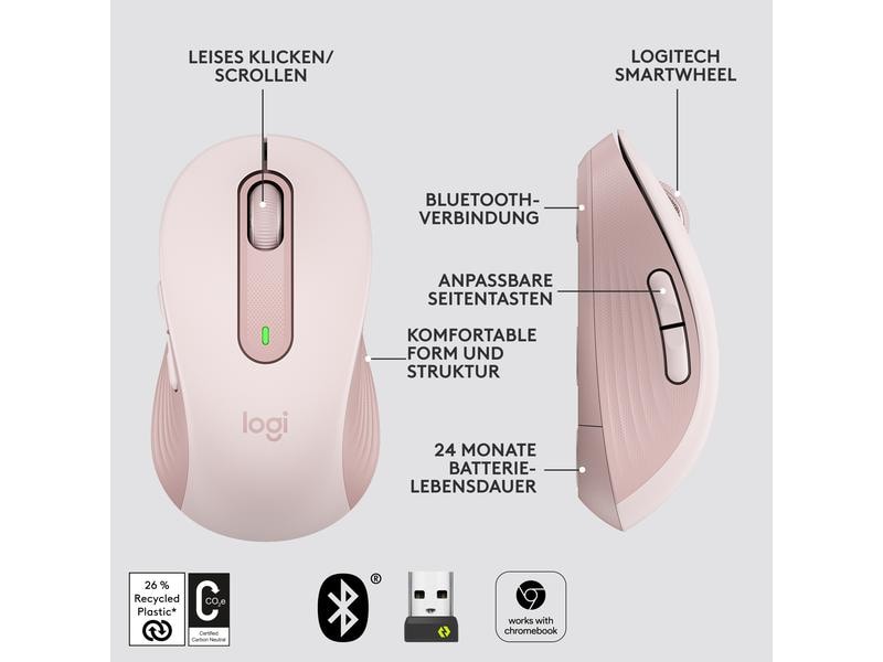 Logitech Maus Signature M650 Rosa