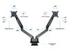 Multibrackets Supports de table Gas Lift Arm Dual SbS jusqu'à 10 kg