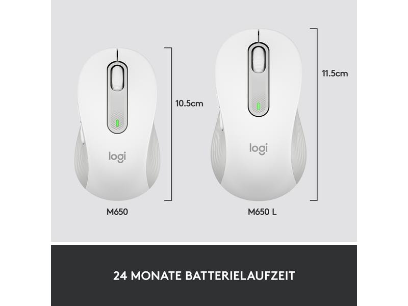 Logitech Souris Signature M650 L for Business Blanc