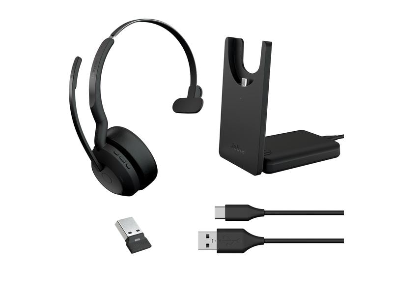 Jabra Headset Evolve2 55 Mono UC, USB-A, inkl. Ladestation