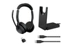 Jabra Casque Evolve2 55 Duo UC, USB-C, station de chargement incluse