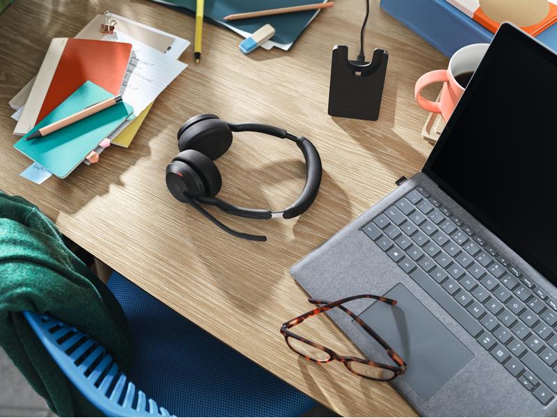 Jabra Casque Evolve2 55 Duo MS, USB-C, station de chargement incluse