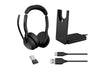 Jabra Casque Evolve2 55 Duo UC, USB-A, station de chargement incluse