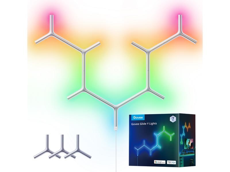 Govee Panelleuchte Y-Leuchten Glide, 7 Stück, RGBIC, Wi-Fi + BT