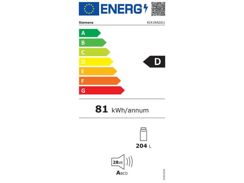 Siemens Réfrigérateur encastré iQ500 KI41RADD1 Droite/Changeable