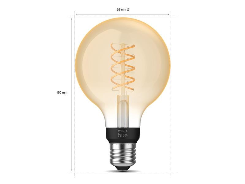 Philips Hue White E27 Pack individuel Globe Filament 550 lm
