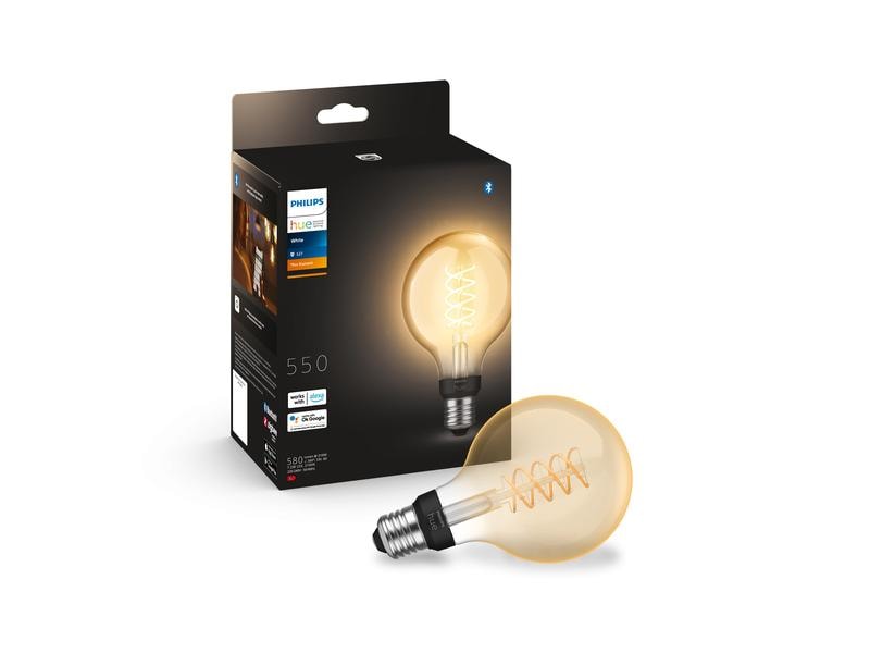 Philips Hue White E27 Pack individuel Globe Filament 550 lm