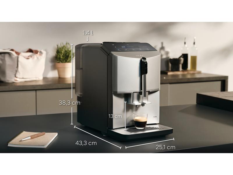 Siemens Kaffeevollautomat EQ300 Inox silver metallic TF303E07