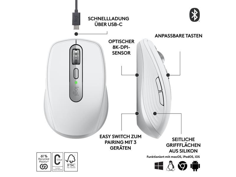 Logitech Souris portable MX Anywhere 3s Pale Grey