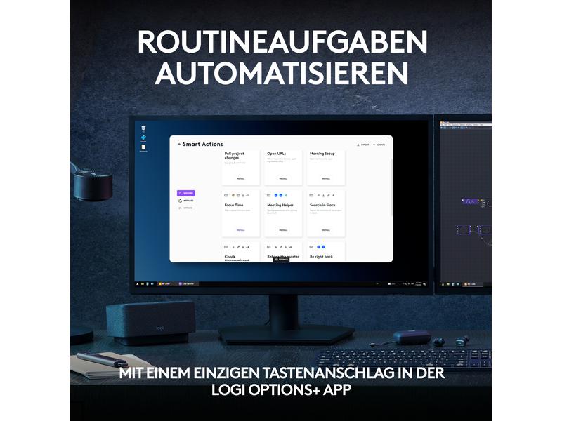 Logitech Tastatur MX Keys S Plus CH-Layout mit Handgelenkauflage