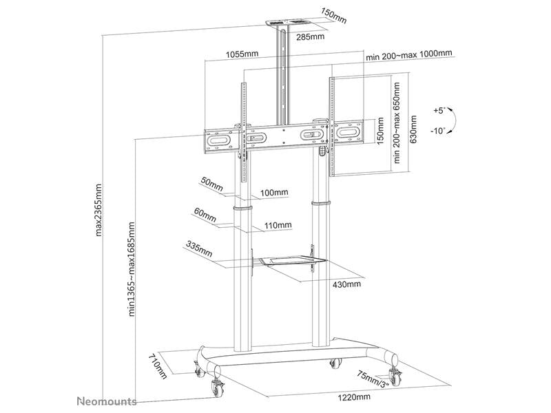 NEOMOUNTS TV-Trolley PLASMA-M1950E Schwarz