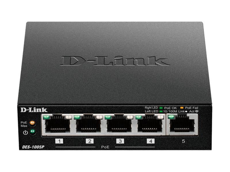 D-Link PoE Switch DES-1005P/E 5 Port