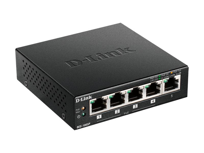 D-Link PoE Switch DES-1005P/E 5 Port