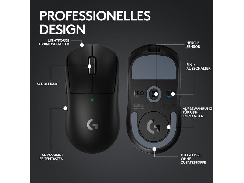 Logitech Souris de gaming Pro X Superlight 2 Lightspeed Noir