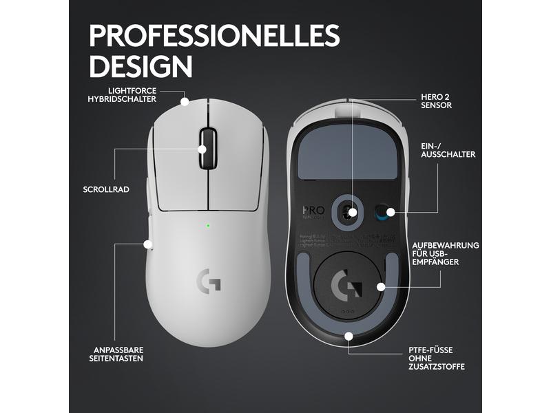 Logitech Gaming-Maus Pro X Superlight 2 Lightspeed Weiss