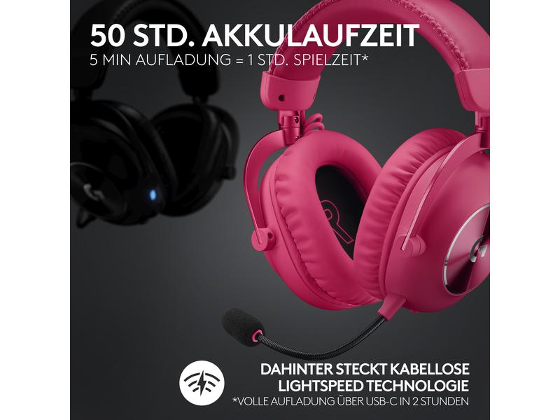 Logitech Écouteurs G Pro X 2 Wireless Lightspeed Gaming Magenta