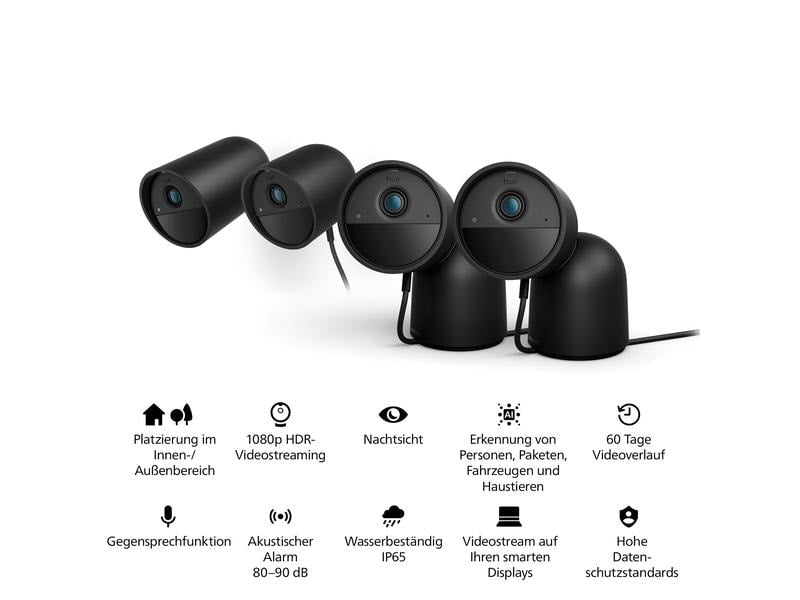 Philips Hue Secure batteriebetriebene Kamera Schwarz