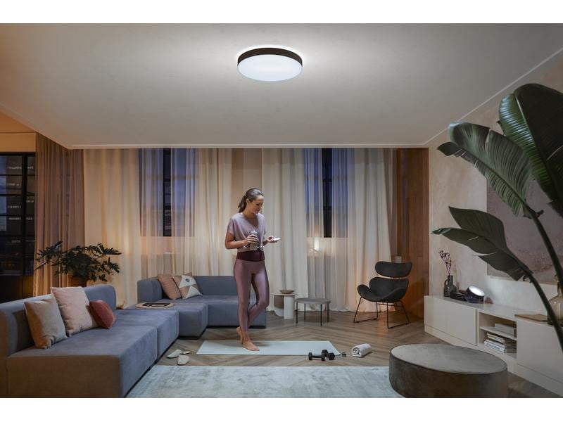 Philips Hue White Amb. Enrave plafonnier XL noir 6500 lm + dimmer