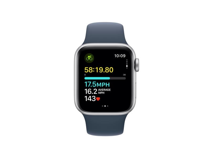 Apple Watch SE 2023 40 mm GPS Alu Sil. Sport Sturmblau M/L