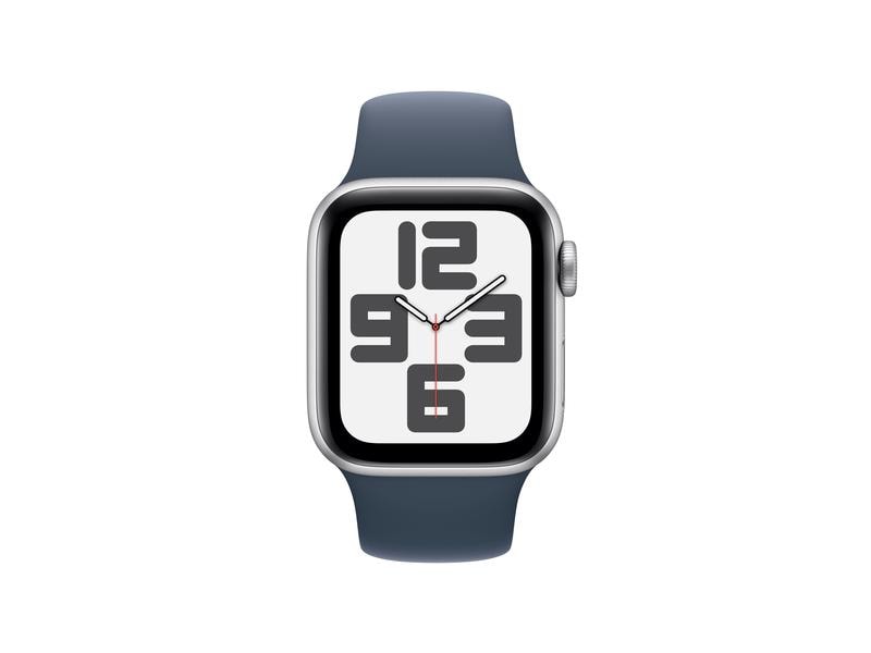 Apple Watch SE 2023 40 mm LTE Aluminium Argenté Sport Bleu Tempête M/L