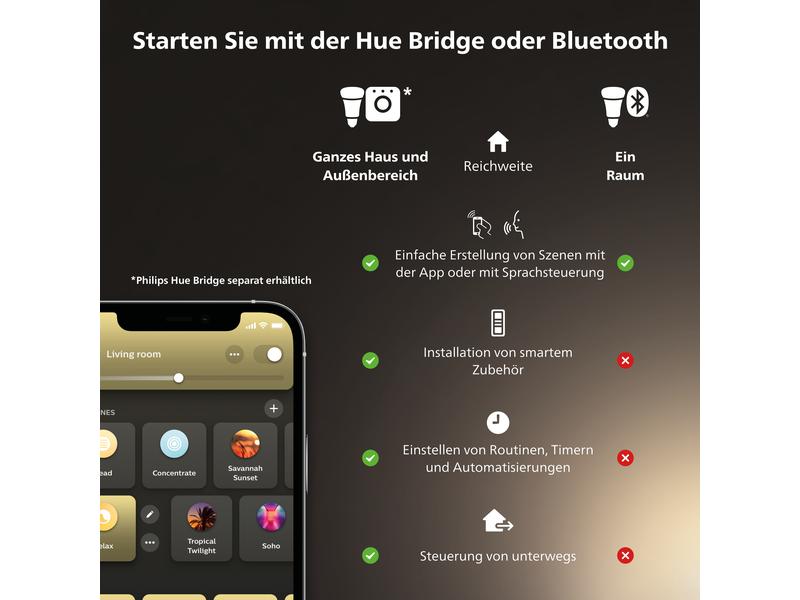 Philips Hue White Amb. Amaze suspension blanc 2750 lm + dimmer