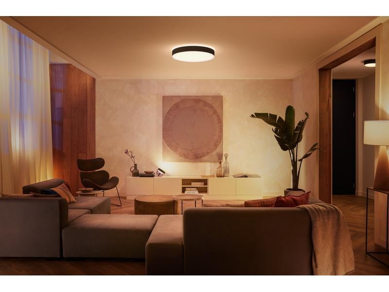 Philips Hue White Amb. Enrave plafonnier XL noir 6500 lm + dimmer