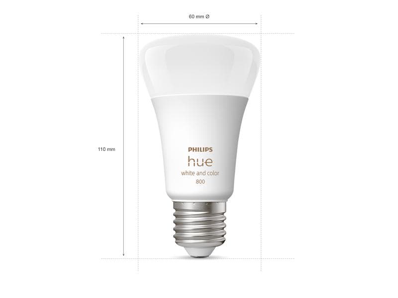 Philips Hue Leuchtmittel White &amp; Col. Amb. E27 Viererpack 4 x 570 lm