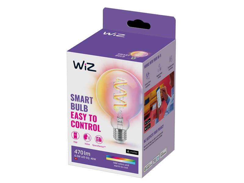 WiZ Ampoule 6.3W (40W) E27 G95 Tunable White & Color