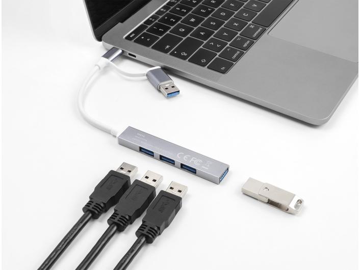 Delock Dockingstation USB Hub Type C oder USB Typ A (64214)