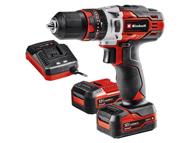 Einhell Perceuses à percussion sans fil TE-CD 12/1 Li-i 2x 2.0 Ah Kit