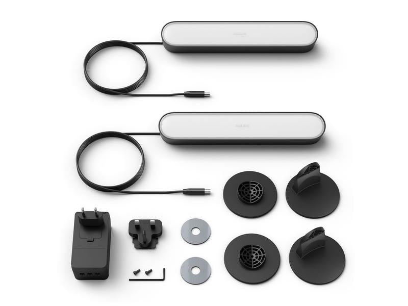 Philips Hue White & Color Ambiance Play Pack de 2 Lightbar Base noire