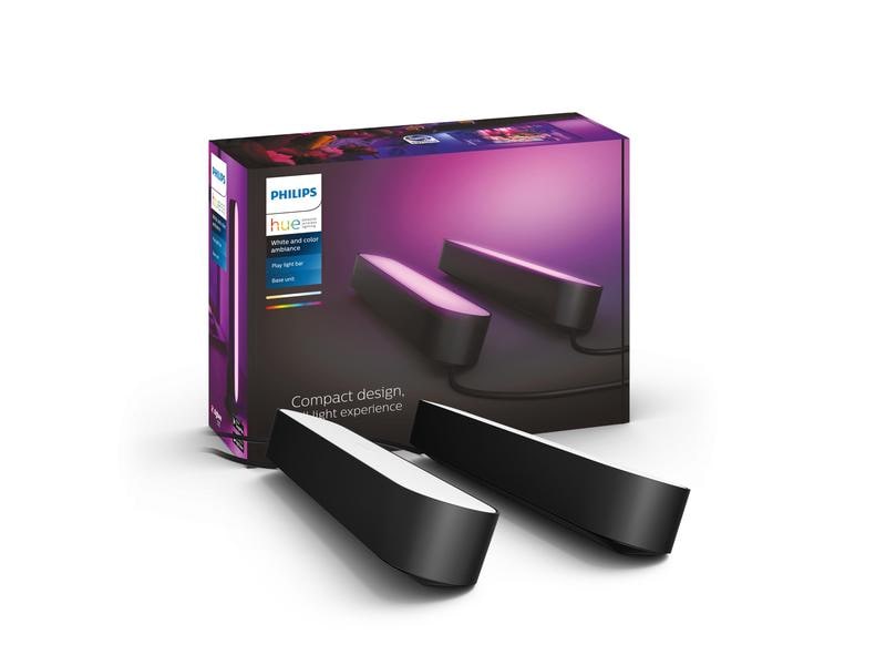 Philips Hue White & Color Ambiance Play Pack de 2 Lightbar Base noire