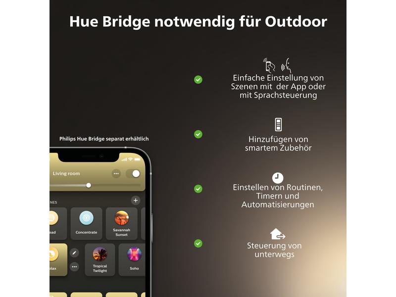 Philips Hue White Outdoor Turaco Lampe d'allée Anthracite